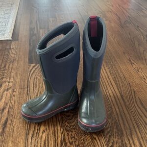 Bogs Kids Rain Boots - Black with Red Trim